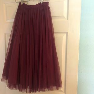 ASOS Dark Purple Tulle maxi pleated layered skirt